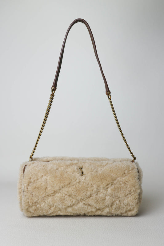 Saint Laurent Mini Sade Tube Shearling Bag
