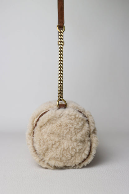 Saint Laurent Mini Sade Tube Shearling Bag