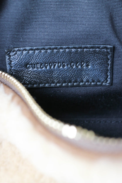 Saint Laurent Mini Sade Tube Shearling Bag