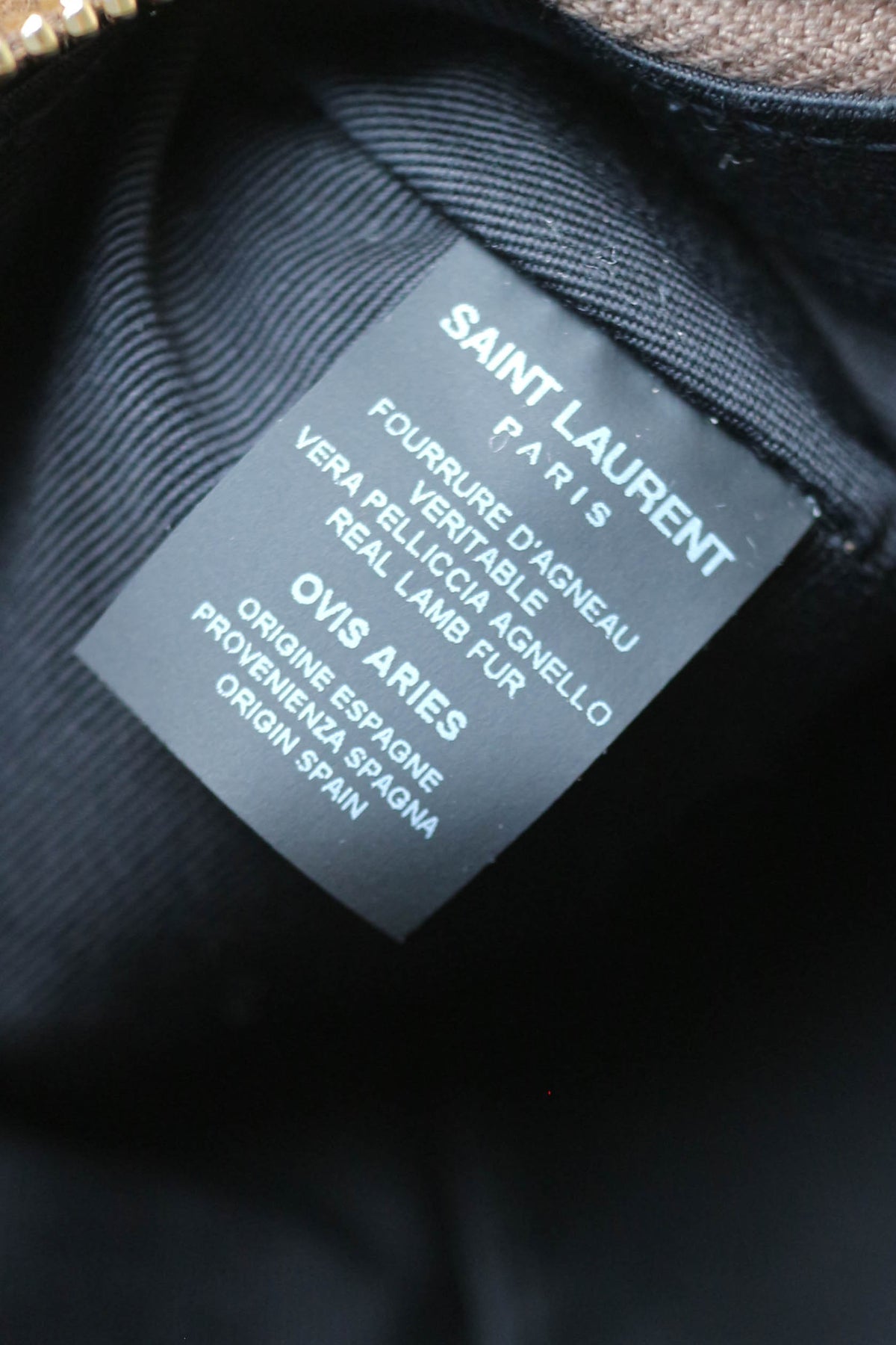 Saint Laurent Mini Sade Tube Shearling Bag