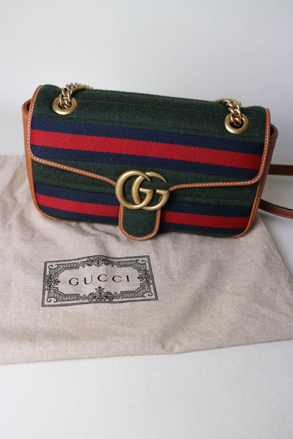 Gucci Marmont Webbing Shoulder Bag Small