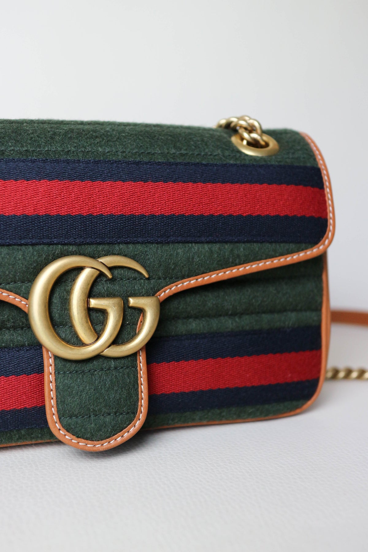 Gucci Marmont Webbing Shoulder Bag Small