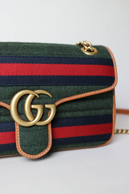 Gucci Marmont Webbing Shoulder Bag Small