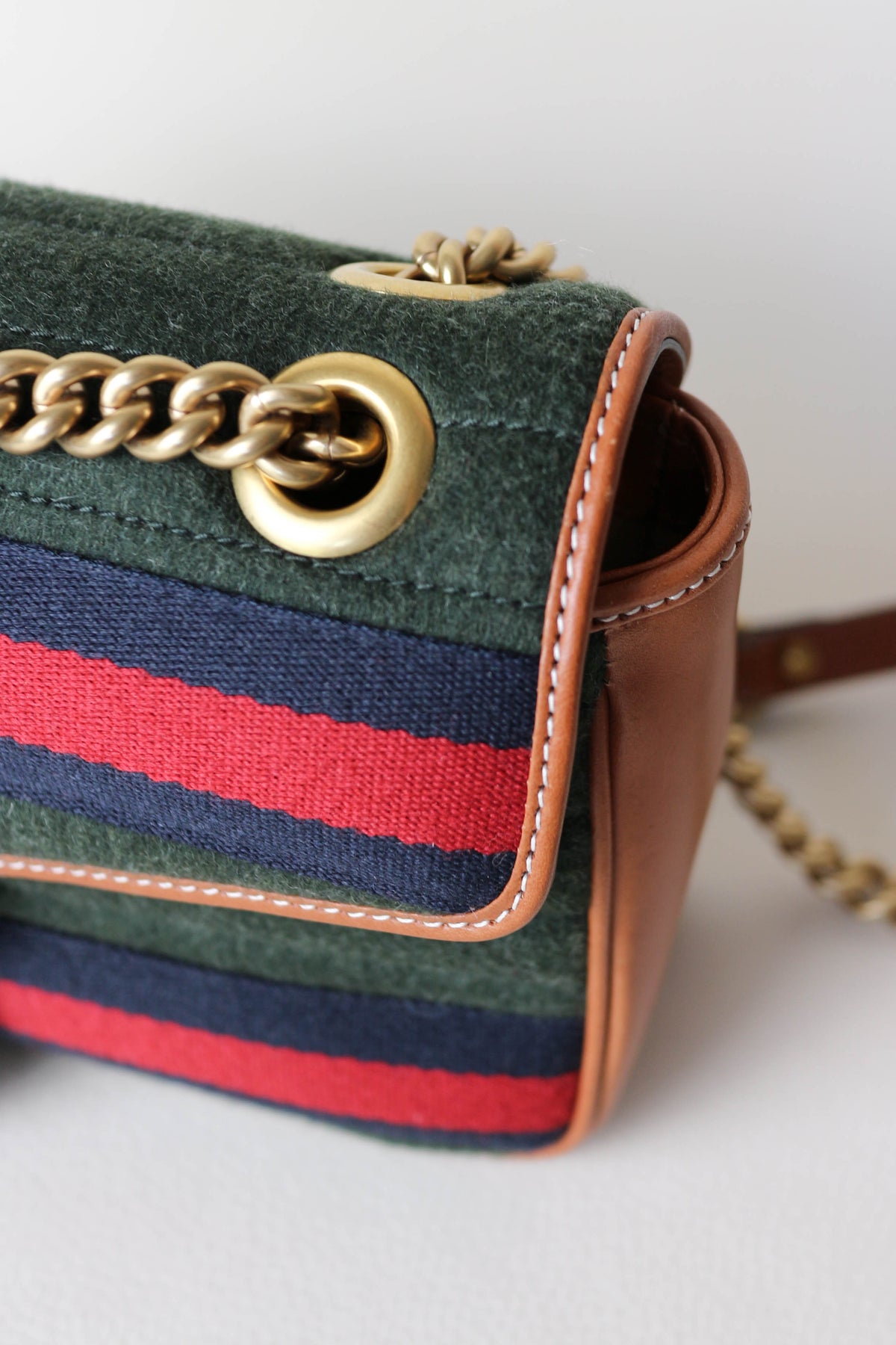 Gucci Marmont Webbing Shoulder Bag Small