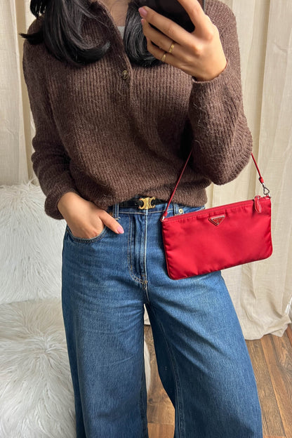 Prada Vintage Nylon Pochette Red