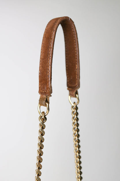Saint Laurent Monogram Fringe Bag Suede Brown