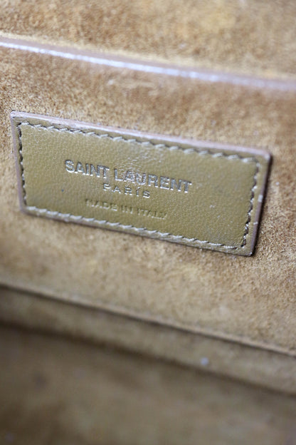 Saint Laurent Monogram Fringe Bag Suede Brown