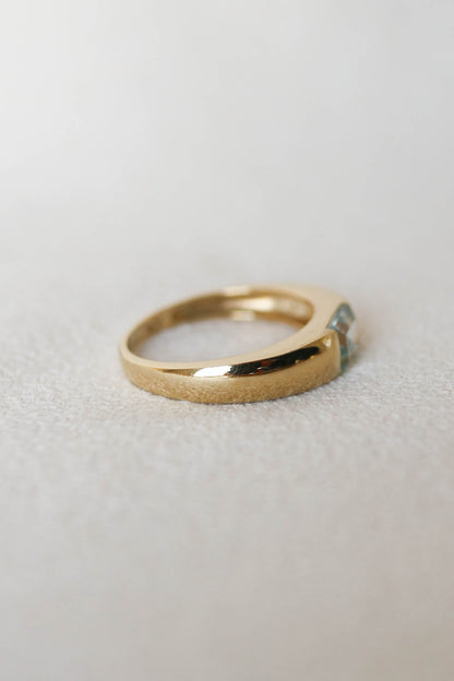 Vintage Dome Topaz Baguette Ring