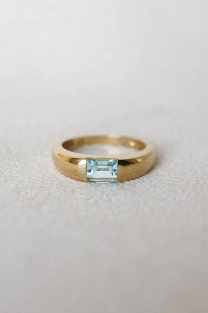 Vintage Dome Topaz Baguette Ring