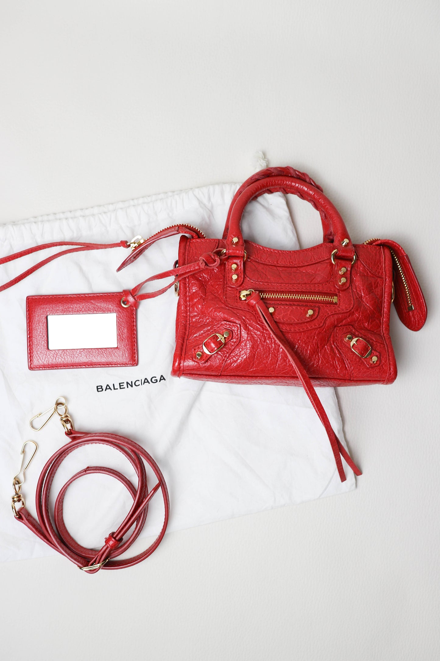 Balenciaga Nano City Bag Red