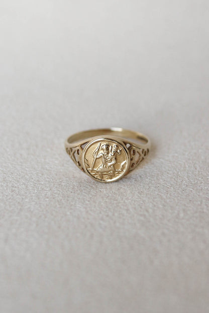 Vintage St. Christopher Coin Ring