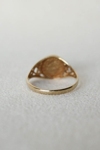 Vintage St. Christopher Coin Ring