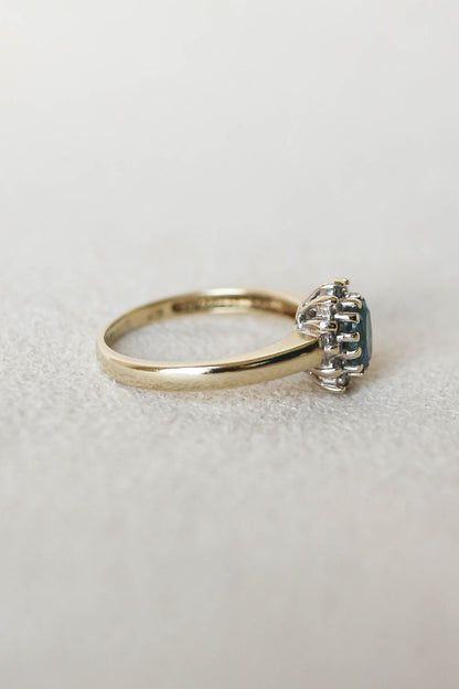 Vintage Topaz and Diamond Cluster Ring