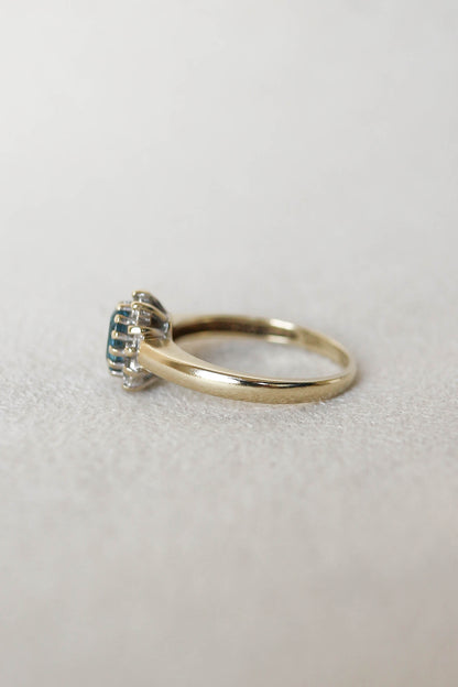 Vintage Topaz and Diamond Cluster Ring