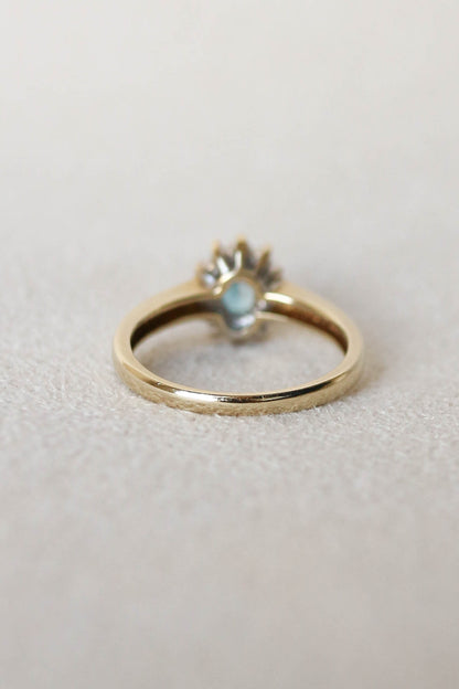 Vintage Topaz and Diamond Cluster Ring