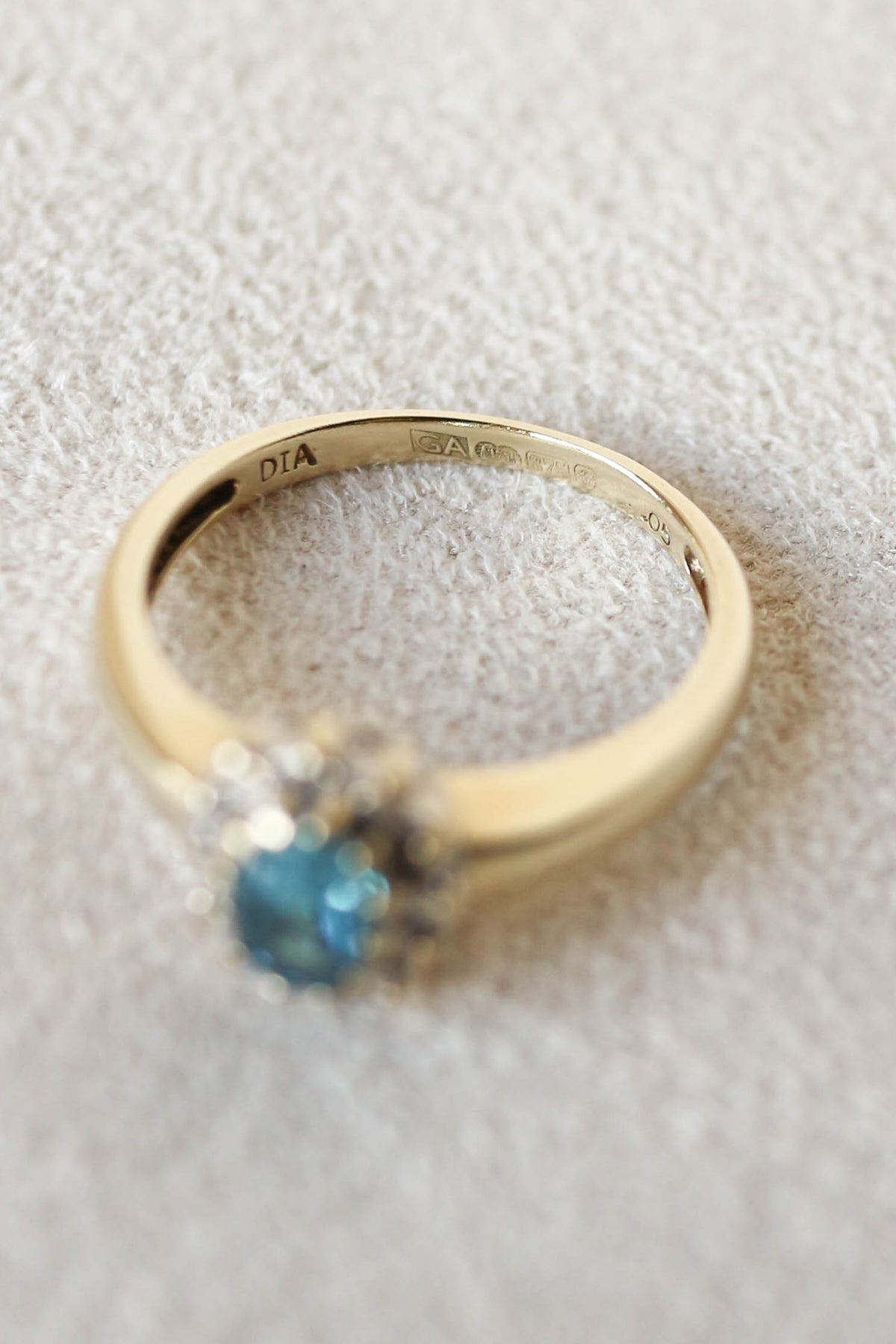 Vintage Topaz and Diamond Cluster Ring