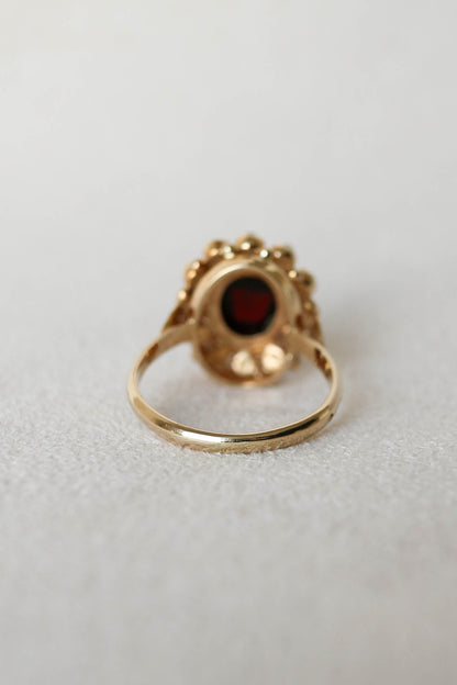 Vintage Big Garnet Oval Ring