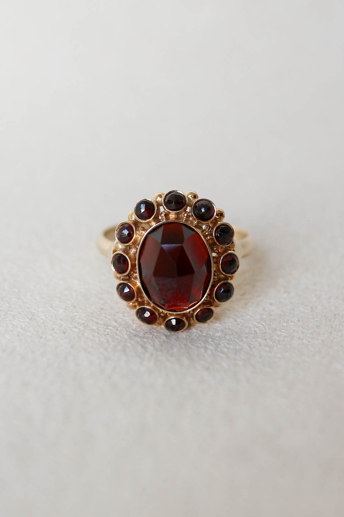Vintage Big Garnet Oval Ring