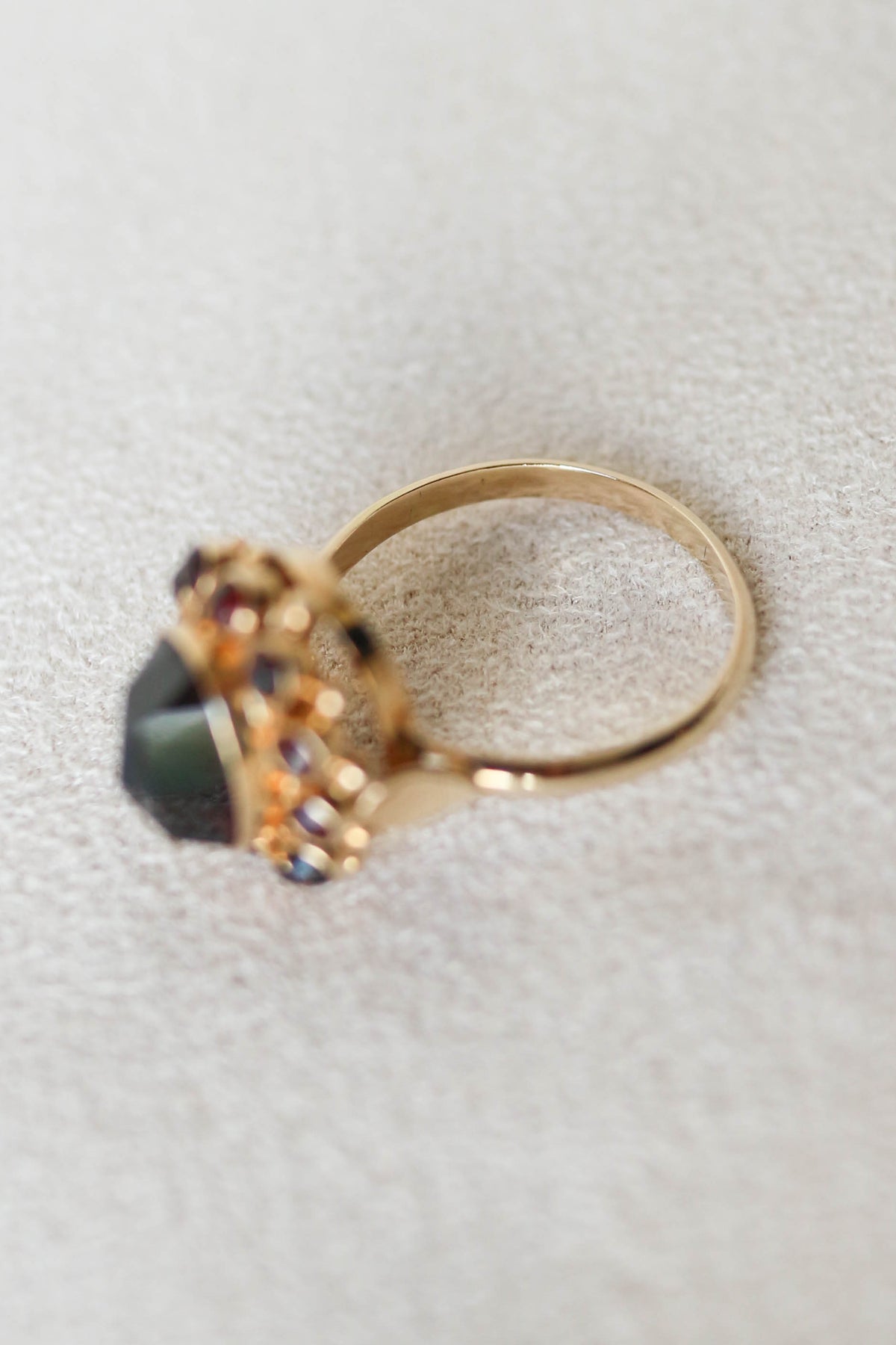 Vintage Big Garnet Oval Ring