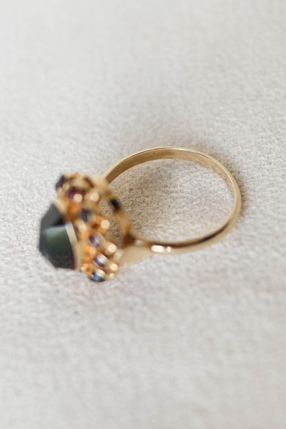 Vintage Big Garnet Oval Ring
