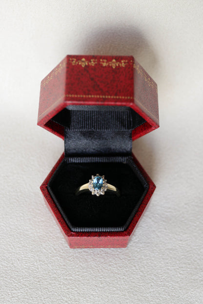 Vintage Topaz and Diamond Cluster Ring