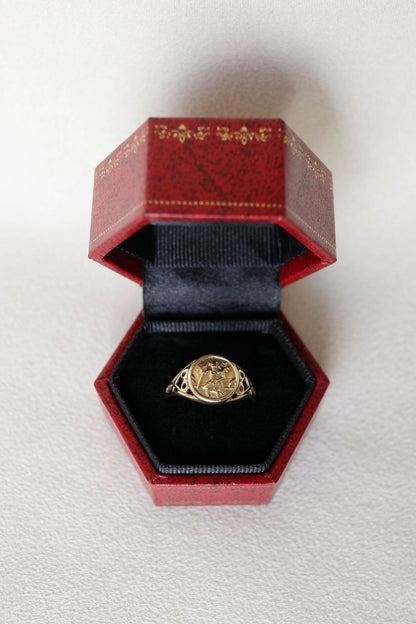Vintage St. Christopher Coin Ring