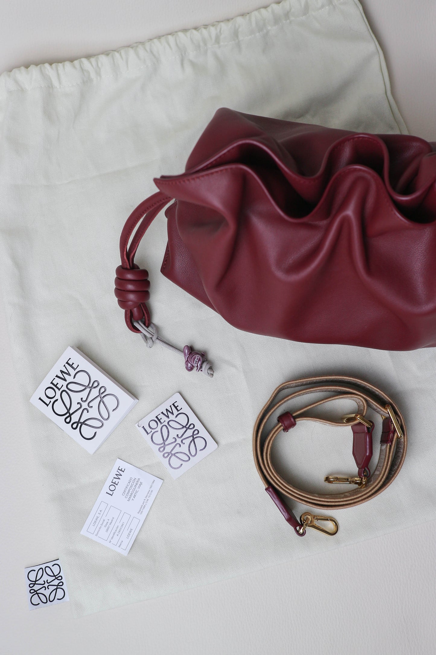 Loewe Flamenco Clutch Bag Burgundy