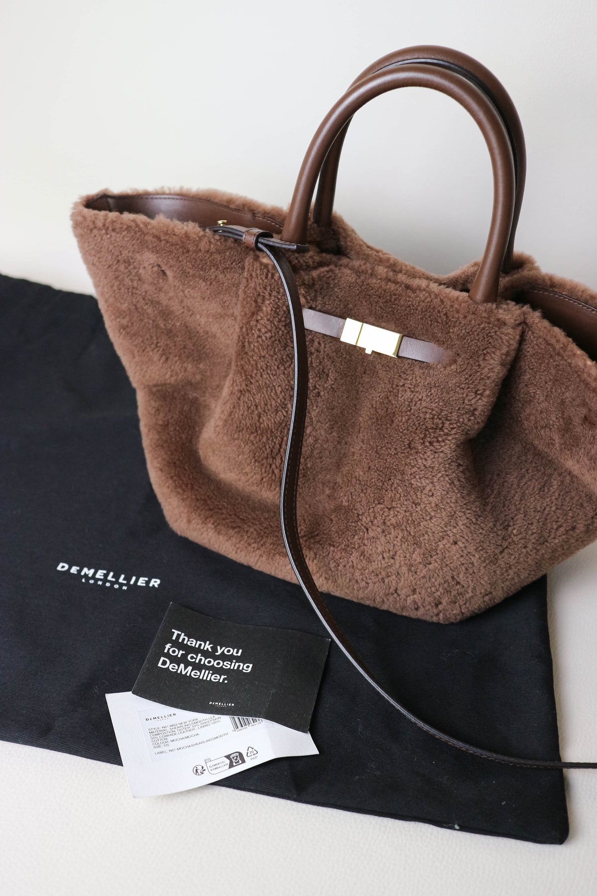 DeMellier The New York Shearling Tote Bag Medium