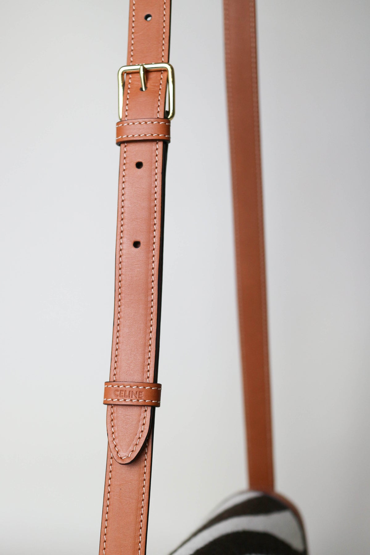 CELINE Triomphe Zebra Crossbody Bag