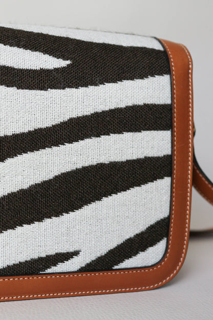 CELINE Triomphe Zebra Crossbody Bag