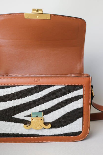 CELINE Triomphe Zebra Crossbody Bag