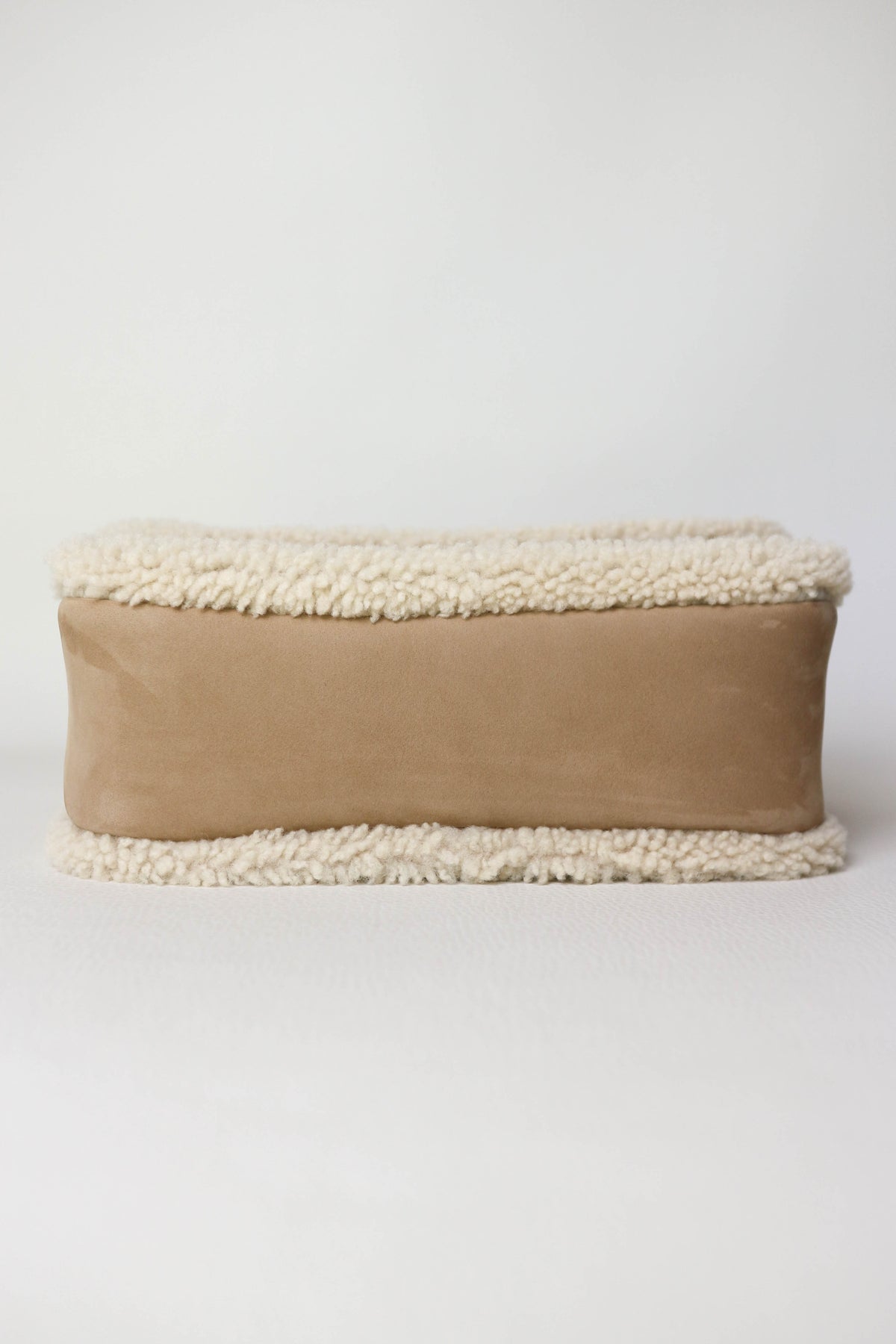 Saint Laurent Niki Shearling Shoulder Bag Small Beige