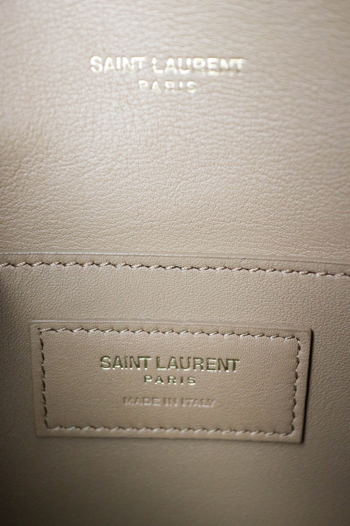 Saint Laurent Niki Shearling Shoulder Bag Small Beige