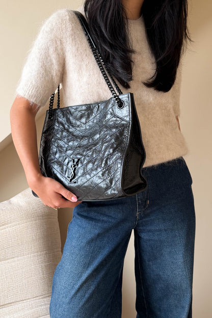 Saint Laurent Niki Shopper Tote Bag Medium Black