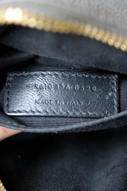 Saint Laurent Vinyle Logo Round Bag Khaki