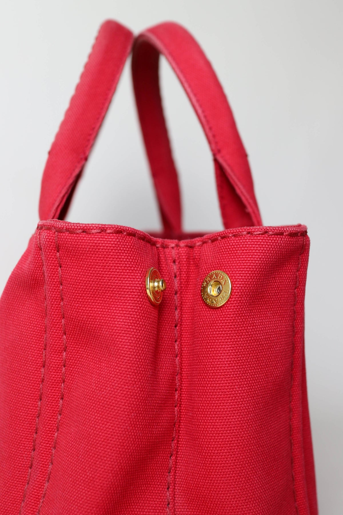 Prada Vintage Canapa Logo Tote Bag Small Red