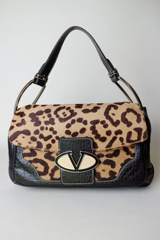Valentino Vintage Leopard Shoulder Bag