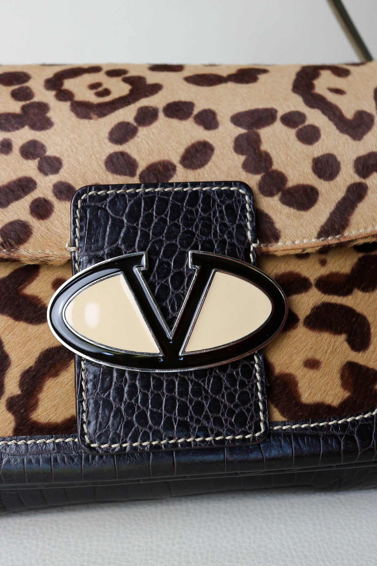 Valentino Vintage Leopard Shoulder Bag