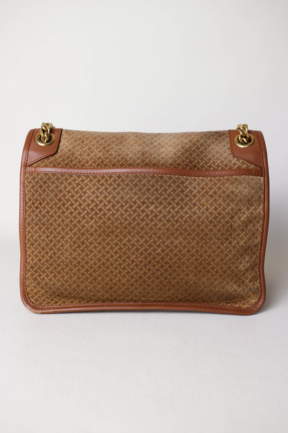 Saint Laurent Niki Suede Shoulder Bag Medium Brown