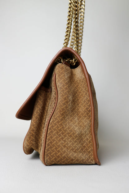 Saint Laurent Niki Suede Shoulder Bag Medium Brown