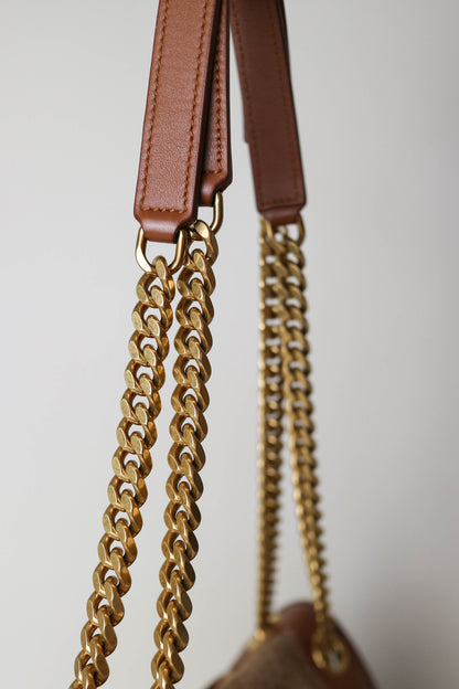 Saint Laurent Niki Suede Shoulder Bag Medium Brown