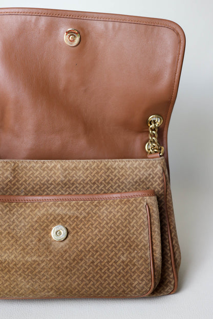 Saint Laurent Niki Suede Shoulder Bag Medium Brown