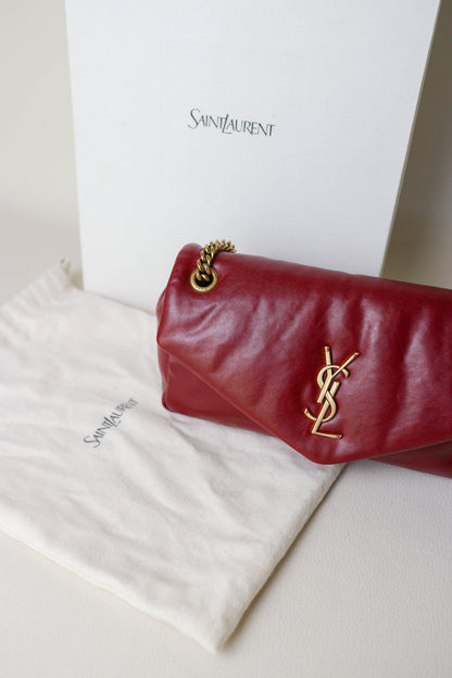 Saint Laurent Calypso Shoulder Bag Burgundy