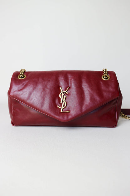 Saint Laurent Calypso Shoulder Bag Burgundy