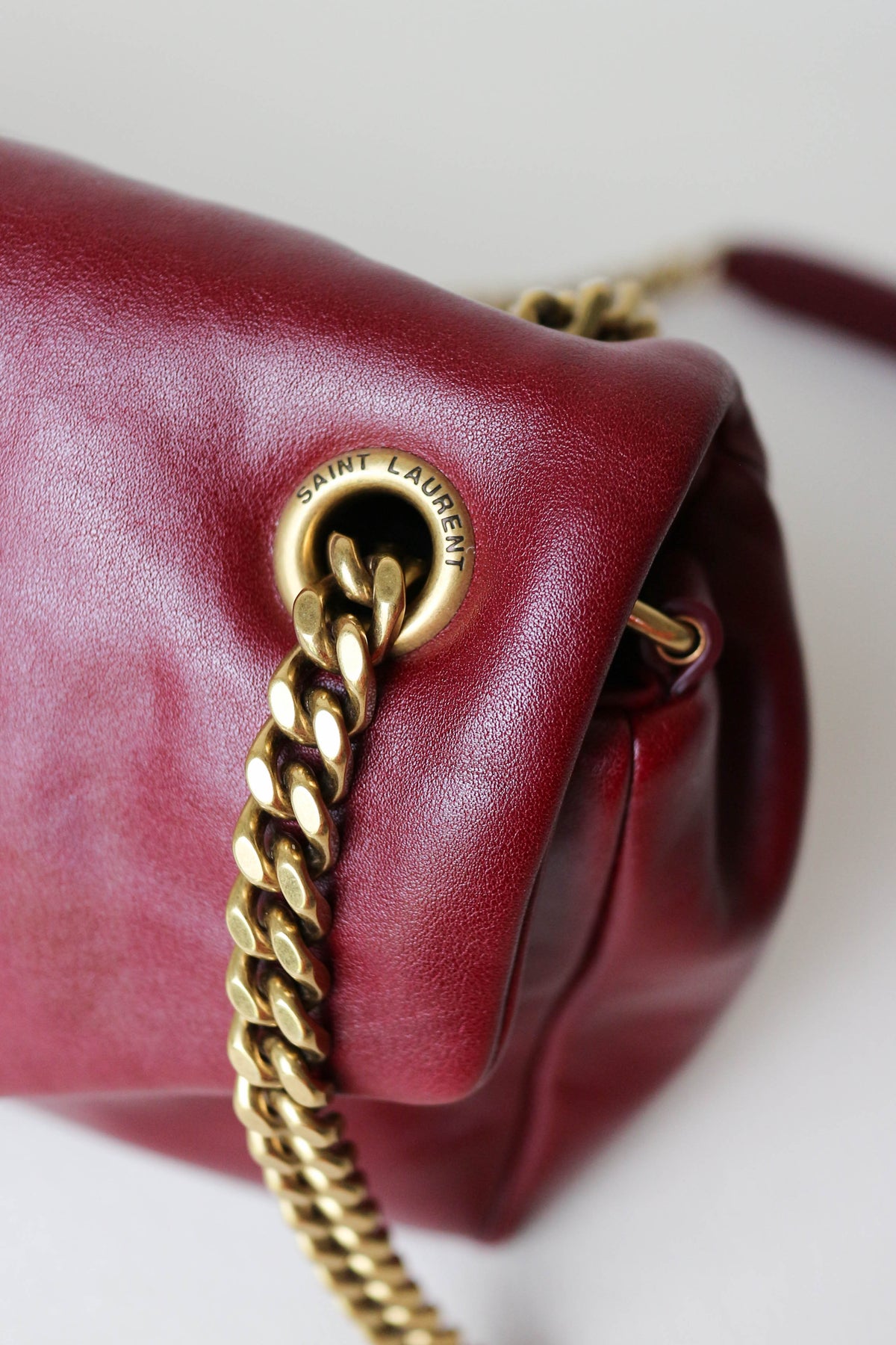 Saint Laurent Calypso Shoulder Bag Burgundy