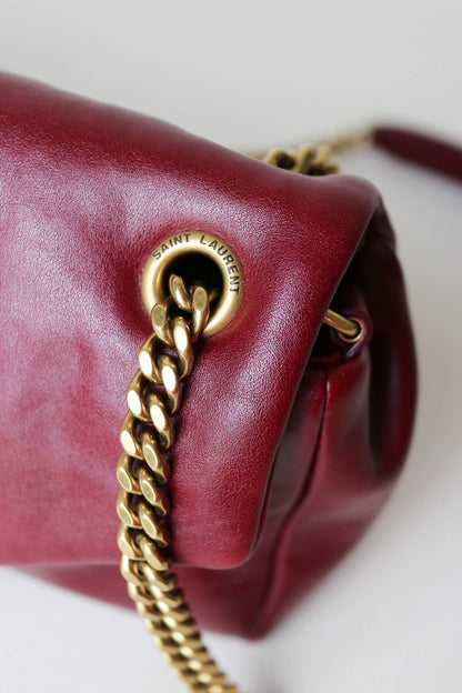 Saint Laurent Calypso Shoulder Bag Burgundy