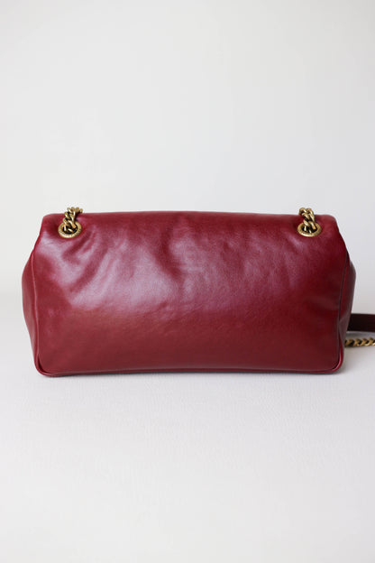 Saint Laurent Calypso Shoulder Bag Burgundy