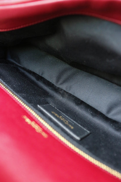 Saint Laurent Calypso Shoulder Bag Burgundy