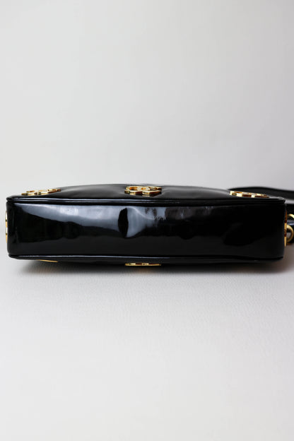 CHANEL Vintage CC Patent Leather Shoulder Bag
