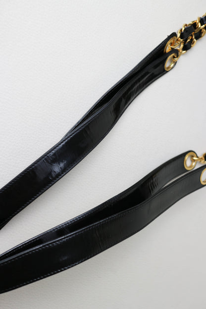 CHANEL Vintage CC Patent Leather Shoulder Bag
